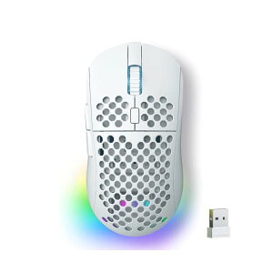 【送料無料】Falcon M1 ワイヤレスゲーミングマウス 無線 24000DPI 180時間駆動 超軽量90g 6ボタンカスタマイズ RGB 2.4G/BT5.2/USB-C 有線 ホワイト