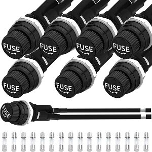 �y���������z8�� �p�l���}�E���g�q���[�Y�z���_�[ 6x30mm 12V DC 250V AC �h�� �ό� �X�N�����[�L���b�v�q���[�Y�z���_�[ �v���\���_�[�h���C���t�� 120MM/4.72�C���`20AWG 16�� 10A/15A �K���X�ǃq��