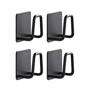 【送料無料】フック 粘着 フック 壁 壁付け フック 壁掛け フック 耐荷重 10kg 強力粘着フック 穴開けない 傷つけない 貼り付け跡なし 防水 防湿 錆びない 壁を傷つけない 【4個入り】ブラッ