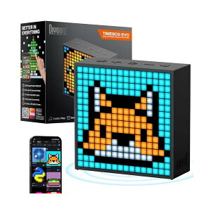 �y���������zTimebox Evo �|�[�^�u��Bluetooth�X�s�[�J�[ ���y�Đ�/�������ꂽ�ቹ/���v�t��/�s�N�Z���A�[�g/���@�\�g�p/�n���Y�t���[�ʘb/256 RGB LED/�J�����_�[�i�u���b�N)