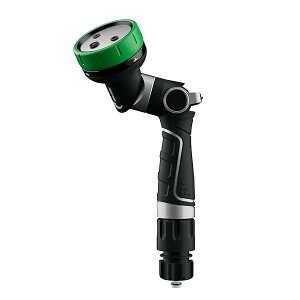 【送料無料】2-IN-1 ガーデンホースノズル、4種類の噴射パターン、高圧・親指操作で流量調節可能な頑丈な金属製水ホースノズル、植物や芝生への散水、洗車やペットの洗浄に最適、グリー