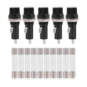 �y���������z6x30mm �q���[�Y�z���_�[ �p�l���}�E���g �v���X�`�b�N ���� AC 125V 15A/250V 10A 5�Z�b�g 10�K���X�Ǖt�� �u���b�N