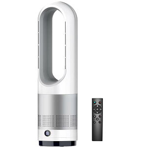 【送料無料】羽なし扇風機 タワーファン【冷暖房・節電】8段階冷風/3段階暖風 自動首振り 1-9切りタイマー リモコン付き 切り忘れ防止 過熱保護 転倒OFF タイマー機能 リモコン付き お手入れ