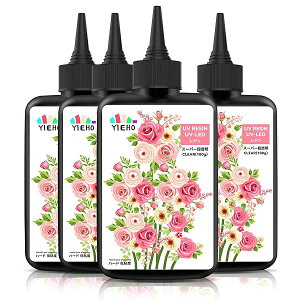 【送料無料】UV レジン液400g, 大容量低粘度超透明硬いUV レジン液速ハード-レジン初心者向け Resin UV/LED対応DIYハンドメイドジュエリー, 工業用鋳造樹脂アートワーク