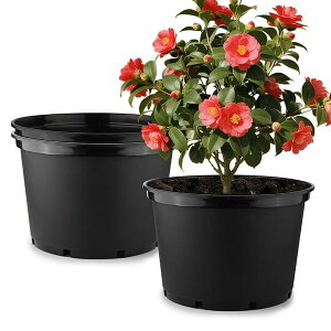 【送料無料】大型 プランター 43cm 3点セット プラスチック 植木鉢 側面排水穴付き 厚み2mm 植え替え簡単 | 観葉植物 野菜 果樹 花き栽培 家庭菜園 園芸 鉢植え 深鉢 屋内・屋外用 径430×高さ300m