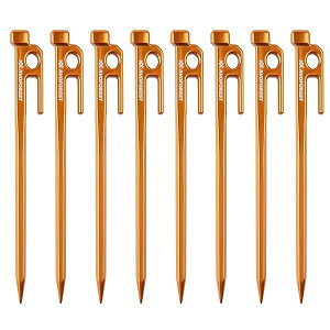 【送料無料】【業界初】 鍛造ペグ アルミ製 ペグ キャンプペグ 20cm 4本/8本セット 一体成型 溶接なし テントペグ 超軽量 高強度 錆びにくい テント用 タープ用 アウトドア/キャンプ 用品 岩場