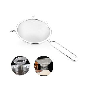 【送料無料】ストレーナー 粉ふるい 304ステンレス製 ざる 細かいメッシュ こし器 製菓 粉ふるい ふるい 水切り 取っ手付き 穀物 小麦粉 麺に適した 8CM