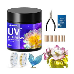 【送料無料】LEDフラワー ディップレジン液 100g 大容量 ディップアートレジン フラワーアクセサリー UVレジン液 ハンドメイド レジンクラフト コーティング液 着色も可能 取扱説明書付き