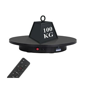 【送料無料】回転台 電動回転台 電動ターンテーブル ?影用 42cm100kg 知能ターンテーブル 遠隔操作 スムーズに回転　回転のスピード、方向、角度が調整可能　騒音が小さい　静かな場所でも使える 展示用 100-240V (黒い, 直径42cm耐