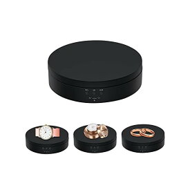 【送料無料】360度回転台 荷重3KG 直径13.8CM 展示用 電動ターンテーブル 回転式ディスプレイスタンド プラモデル/フィギュア展示 時計回り/反時計回り 安定性 低騒音 節電 幅広い応用 撮影用-ブラック