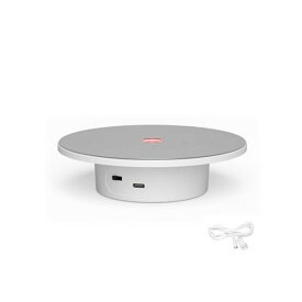 【送料無料】電動ターンテーブル 鏡面電動回転台 LED照明付き 7色漸進変化 360度回転 耐荷重5KG LEDディスプレイスタンド 両方向回転 静かUSB充電式 陳列台 フィギュア展示台 撮影用 カラフル 誕生日プレゼント 贈り物(白色) (直径1