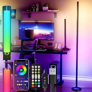 yztACg RGB ϐF tAv S165cm LED ԐڏƖ X^h 1/2/3/4iK \ Q[~OCg /?x/\ 12 EtA ԐڏƖ  f