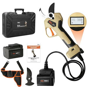 【送料無料】電動剪定バサミ 45MM 開口無段階調整 剪定バサミ 電動 トリガー連動機能 25V 4000mAh大容量電池2個付属 延長コード ウエストバッグ付き BM-05充電式剪定バサミ PSE認証済み 日本語取