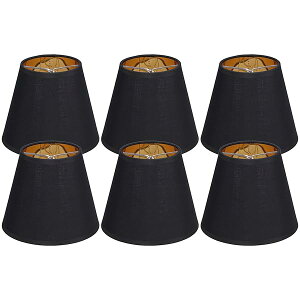 【送料無料】シャンデリアシェード ランプシェード 6個セット モダンな小型ランプカバー 電球にクリップで留めるベルランプシェード フロアシャンデリアペンダントライト交換用 ブラック