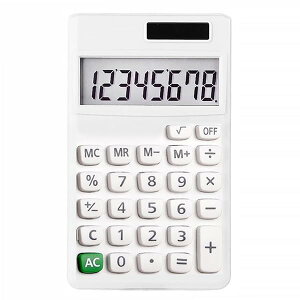 【送料無料】ミニポケット電卓 小型計算器 ポータブル かわいい おしゃれ 電卓学生 軽量 大型LCDディスプレイ おしゃれ 学習 事務用品 人間工学設計 オフィス 家庭 学校用(ホワイト)