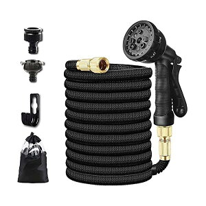 【送料無料】ホースリール 散水ホース ホース マジックホース 3倍に伸びる 伸縮 ガーデンホース 軽量 水道ホース コンパクト 洗車 水やり 散水 庭 ガーデン 水まき 園芸 花壇 ガーデニング
