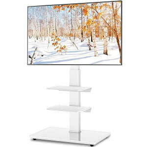 【送料無料】テレビスタンド tvスタンド テレビスタンドロータイプ 32-70インチ対応 3段 高さ調整可能 ラック左右回転30° 強化ガラス 耐荷重50 KG ホワイト 家用 展示用