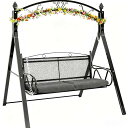 【送料無料】ブランコ 屋外 2人掛け スイングチェア ガーデンブランコ 130*110*160cm 耐荷重300kg アイアンスイングロ…