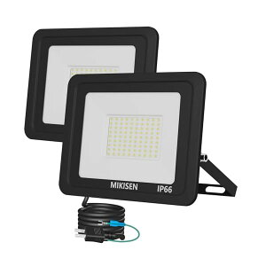 【送料無料】led 投光器 作業灯 看板灯 80w 昼光色 10000LM 6500K 1000w相当 1.8コード IP66防水 アース端子付2Pプラグ 120°広角 100V対応 ワークライト 工事用ライト led 灯光器 作業灯 外灯 集魚灯
