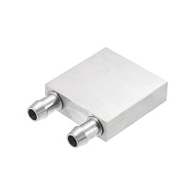 【送料無料】1個 40 x 40 x 12 mm アルミニウム ウォーターブロック コンピューター冷却 ポリッシュラジエーター 注ぎ口付き PCクーラー用