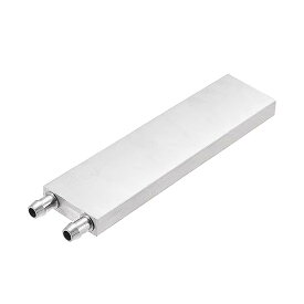 【送料無料】1個 40 x 200 x 12 mm アルミニウム ウォーターブロックコンピュータ冷却 ポリッシュラジエーター スパウト付き PCクーラー用