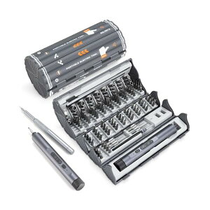 【送料無料】124-in-1精密電動ドライバー LEDライト 充電式バッテリー 3.6V コードレスドライバーセット携帯電話 コンピューター修理ツールキット用 精密かつ迅速