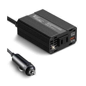 yz150W ԍڃCo[^[ - DC12VAC100Vɕϊ - USB-C PD 30WUSB-A QC 18W|[gځA6̈Sی@\ - VK[\PbgRZg (ubN, 150W)