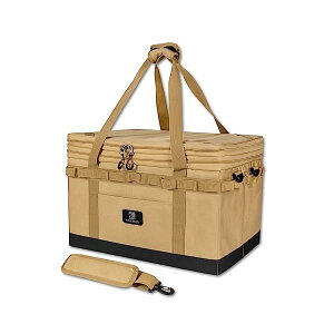 【送料無料】キャンプ バッグ ソフトコンテナ ギアコンテナ ギアケース 大型 大容量 拡張できるサイズ 自立 仕切り板付き PU底部 ショルダーベルト付き ツールボックス キャンプ アウトドア