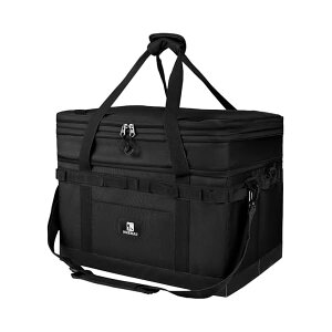 【送料無料】キャンプ バッグ ソフトコンテナ ギアコンテナ ギアケース 大型 大容量 拡張できるサイズ 自立 仕切り板付き PU底部 ショルダーベルト付き ツールボックス キャンプ アウトドア