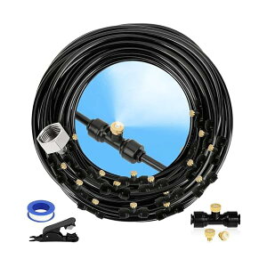 【送料無料】ミストシャワー 屋外 灌漑システム 自動散水セット 噴霧ノズル 散水ノズル 10個ミストノズル 水やり 芝生 スプレー灌漑 屋外散水 点滴灌漑 ガーデニング 屋外冷却システム適用