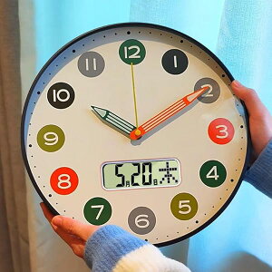 【送料無料】掛け時計 連続秒針 静音 アナログ おしゃれ 日付 曜日表示 直径30cm LCD-色文字の黒枠です