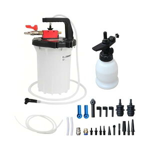 【送料無料】ブレーキフルードブリーダー 20種アダプター付き エアー式真空オイルチェンジャー 3L大容量集液+1L補充ボトル 耐腐食PE材 一体型ポンプ設計 ブレーキ/ATF/ギアオイル対応 乗用