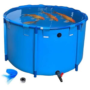 【送料無料】ラウンド キャンバス の魚のいる池 養魚池 ポータブル魚やエビタンク スタンド魚池ラウンド 大型折りたたみ 車のプール 環境保護 鯉の飼育に 大容量 600L 農業用 取り付け簡単