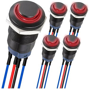 �y���������z5��12�~�����[�g���u��LED�v�b�V���{�^���X�C�b�`�u���b�N�V�F�����O�z��IP65�h���v�b�V���{�^���X�C�b�`SPST 2�|�W�V�����I���I�t�����ԃ}���[���{�[�g�g���b�N�@��DIY�̂��߂�