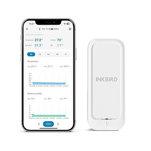 【送料無料】温湿度計 Bluetooth 防水温度計 湿度計 高精度 電池付属 温度湿度データロガー ワイヤレス 室内 屋外用 温度計 アプリで温湿度管理 2年間データ保存とエクスポートスマート外気温