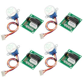 【送料無料】DC 5V ステッピングモータ+ 28BYJ-48 ULN2003ドライバーボード モジュールセット Arduino用 (4個セット)