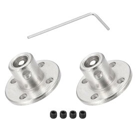 【送料無料】2個入り 6mm フランジ形軸継手 リジッドガイドシャフトカプラー モーターコネクタ M1.5六角レンチ付き ねじ付 DIY RCモデルモーター用
