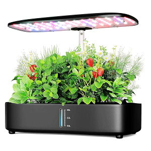 【送料無料】水耕栽培キット、LED植物成長ライトとスマートディスプレイを搭載し、簡単に操作できます。自動水循環システムとタイマー機能により、3つの栽培モードが提供され、12種類の