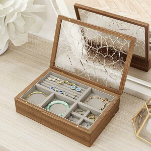 【送料無料】ジュエリーボックス アクセサリーケース ピアスケース 宝石箱アクセサリー 大容量 仕切り調整 女性用 滑り止め足パッド付き 指輪 イヤリング ピアス ネックレス メガネ収納 小