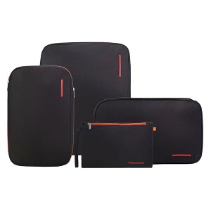 【送料無料】旅行用圧縮袋 衣類圧縮バッグ 圧縮袋 旅行 便利グッズ圧縮ポーチ 両面収納トラベルポーチ 防水 大容量 旅行 出張(4個セット/ブラック・レッド)