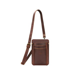 【送料無料】ガーデニングポーチ 剪定鋏ポーチ 革 シザーケース バッグ 園芸 花屋 ウエストポーチ ショルダーストラップ付き (ダークブラウン)