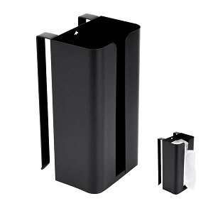 【送料無料】ティッシュケース ペーパーホルダー 長方形 壁掛 片手で切れる キッチン 浴室 お風呂 洗面台 収納(黒)