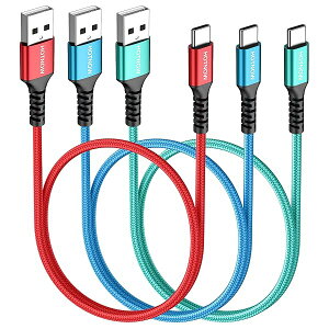 �y���������z�Z��USB C�P�[�u��50 cm 3�{�A 0.5m USB-C QC 3.0 c�^�f�o�C�X�p�}���[�d�P�[�u��