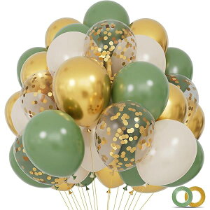 【送料無料】55個 バルーン 風船 12インチ スパンコール グリーン 透明 ゴールド ホワイト ラテックス バルーンブーケ パーティー 誕生日 記念日 飾り付け 装飾 新年 お祝い 飾り ウェディン