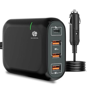 【送料無料】シガーソケット usb カーチャージャー 119W 4ポートPD3.0 & QC3.0車載充電器 Type-C 65W 車載急速充電器 車対応MacBook/iPhone/Tablet/Android/Windows機器対応