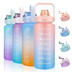 【送料無料】ボトル 水筒 大容量 2Lタイムマーカー付き 超軽量 2000ml 携帯便利 漏れ防止 BPAフリー 男女兼用 大人 子ども アウトドア スポーツ 登山用 キャンプ ランニング ジム ハイキング 自
