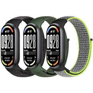 【送料無料】ナイロン時計バンド Xiaomi Smart Band 10/9/8 と互換性あり 女性 メンズ ソフト 調節可能 通気性 スポーツ ソロループ 時計ストラップ 交換用リストバンド Xiaomi Mi Band 10/9/8 用