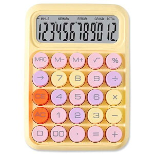 【送料無料】電卓 かわいい 計算機 12桁 電卓 おしゃれ 大型LCDディスプレイ 丸ボタン 滑り止め 持ち運び便利 学校 ビジネス 商売 家庭 計算用 文房具用品 事務用品