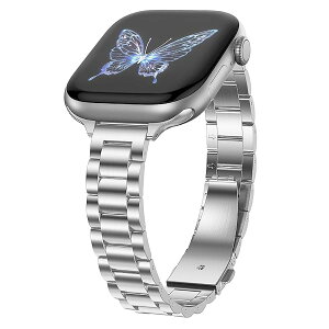 【送料無料】薄型メタルバンド 互換 Apple Watch バンド 49mm 46mm (シリーズ 11/10) 45mm 44mm 42mm,エレガントでスリムなレディースステンレススチール交換用バンドコンパチブル iWatch Ultra 3/2