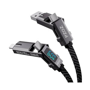 �y���������z4in1 �}���`�[�d�P�[�u�� LED�f�B�X�v���C 60W �P�[�u�� USB C to A/�^�C�vc to ���C�g